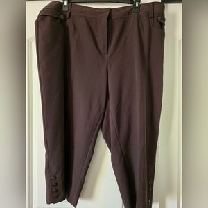Dress Barn chocolate brown crop dress pants size 24